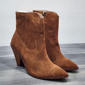 Chinese Laundry Ramble Boots Size 10 M‎ Rusty Brown Suede Pointed Toes Western